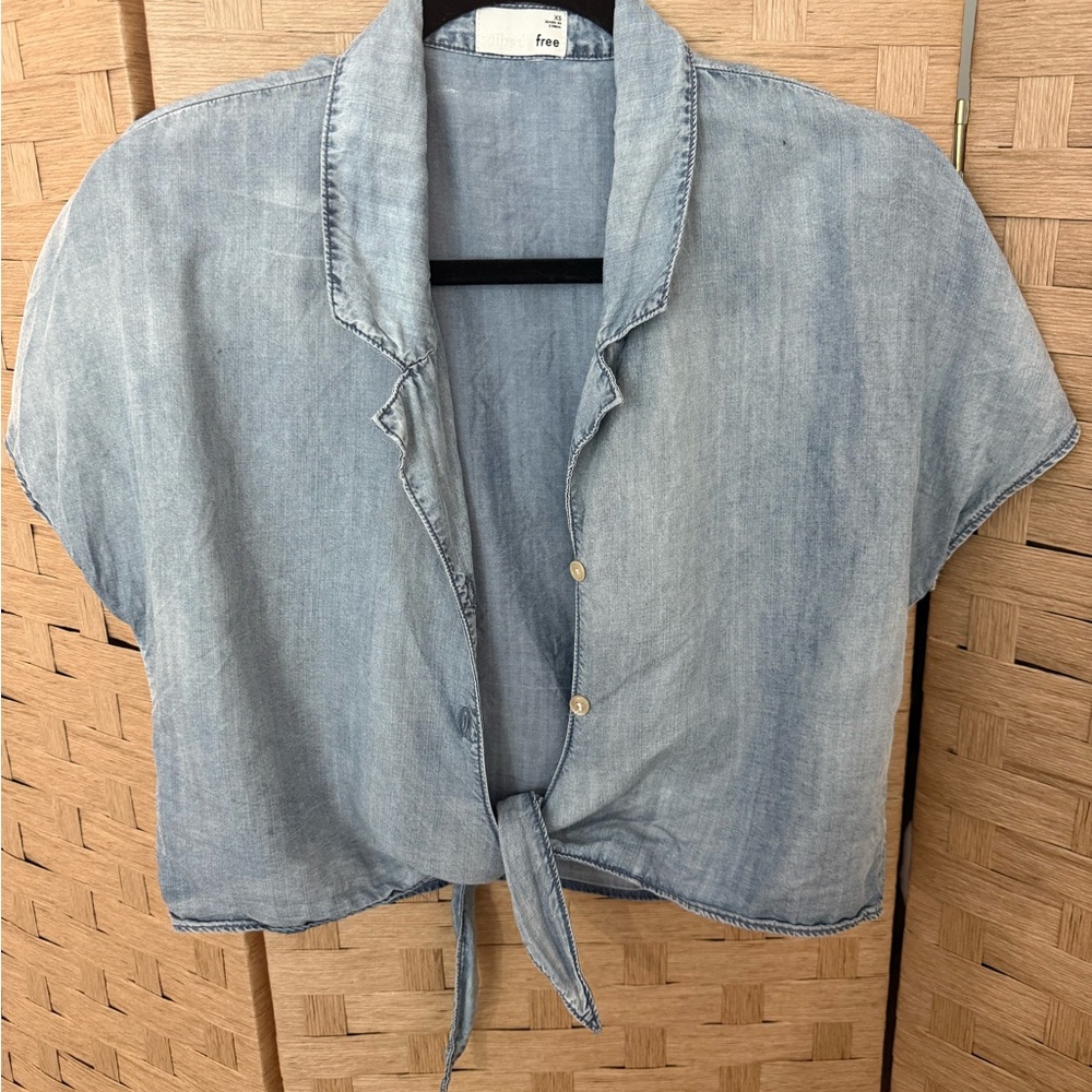 Aritzia Wilfred Light Blue Denim Top